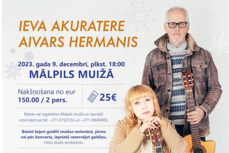 Ieva Akuratere un Aivars Hermanis koncertprogrammā “Ziemas Dārzs”